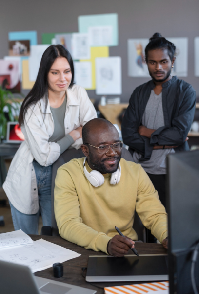 People working together in an animation studio